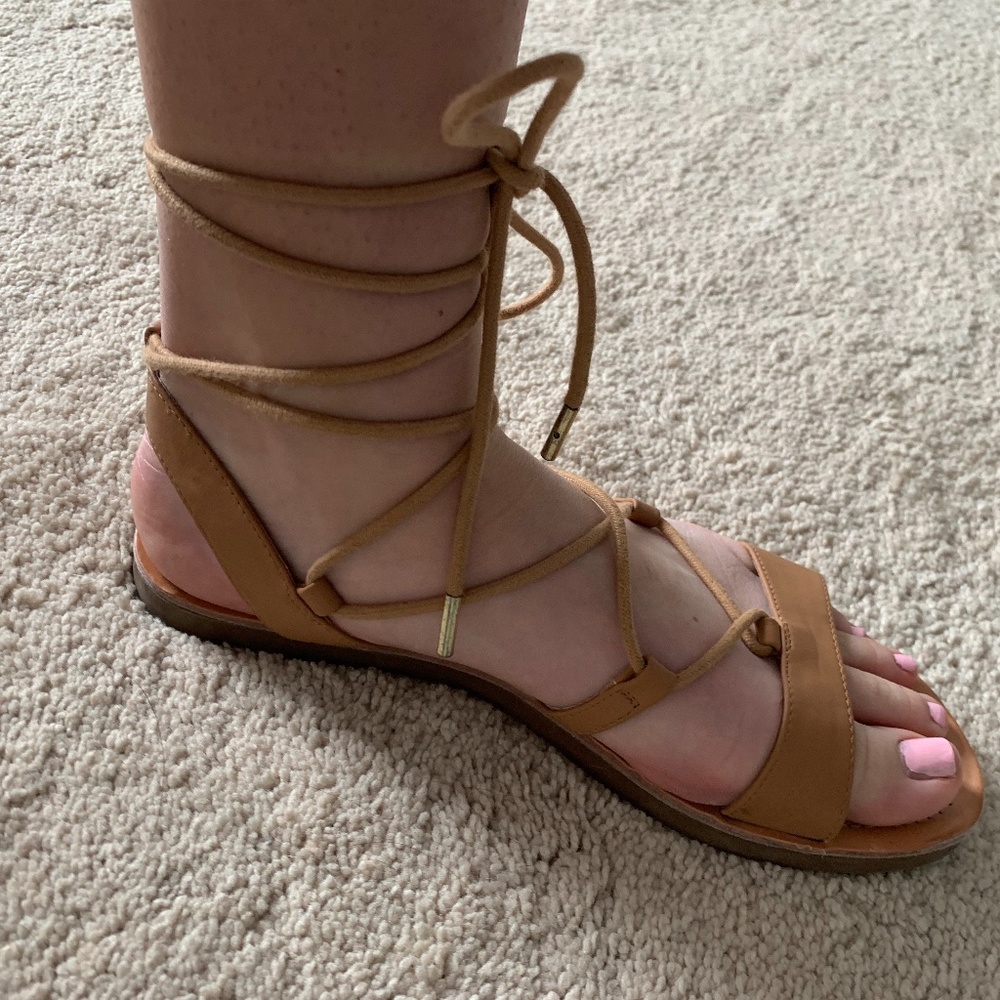 Madden Girl brown lace-up sandals